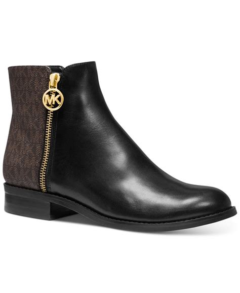 michael kors lainey leather flat booties|Michael Michael Kors Lainey Flat Bootie .